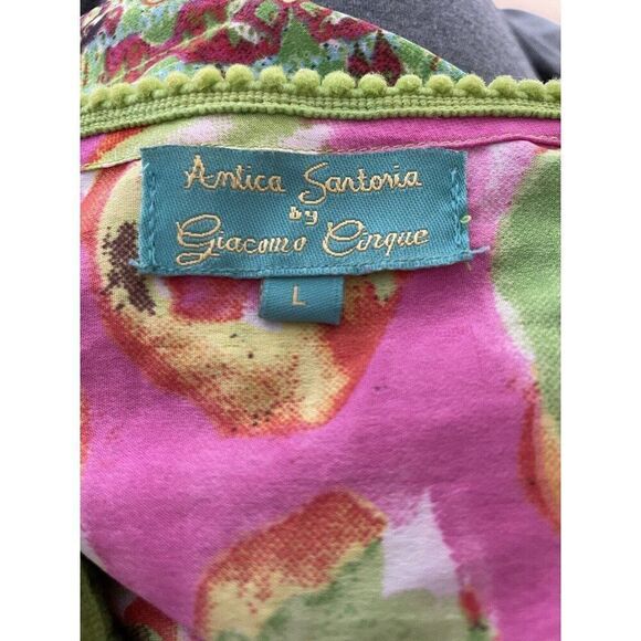 Antica Sartoria by Giacomo Cinque Blouse Tunic Boho Multicoloured Tassle Large - Picture 6 of 6